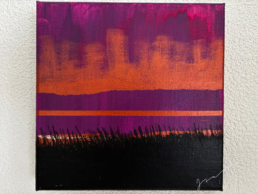 Magenta copper black abstract acrylic dunes northern lights